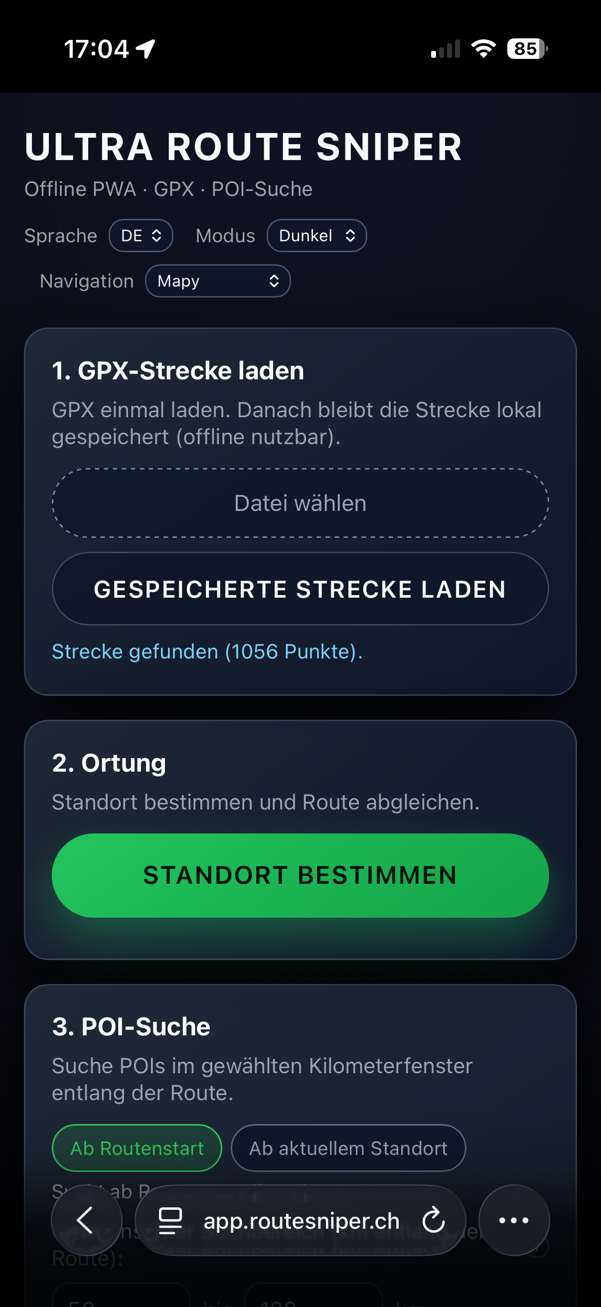 How-To Screenshot GPX laden